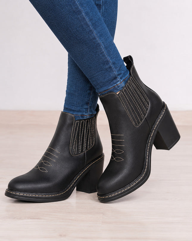 Botas Mujer Texana  - Negro
