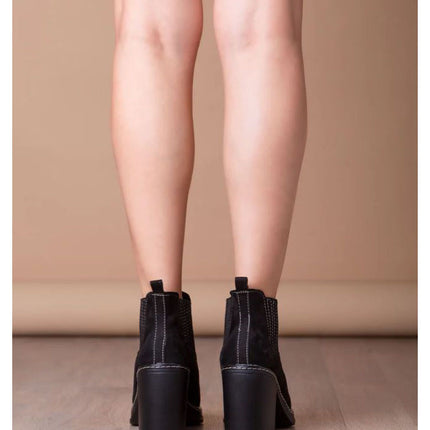 Botas Mujer Texana - Negro Gamuza