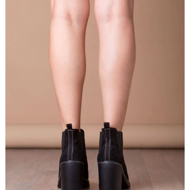 Botas Mujer Texana - Negro Gamuza