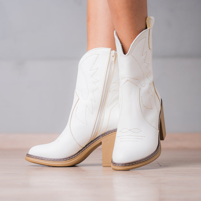 Botas Mujer Vaqueras - Blanco