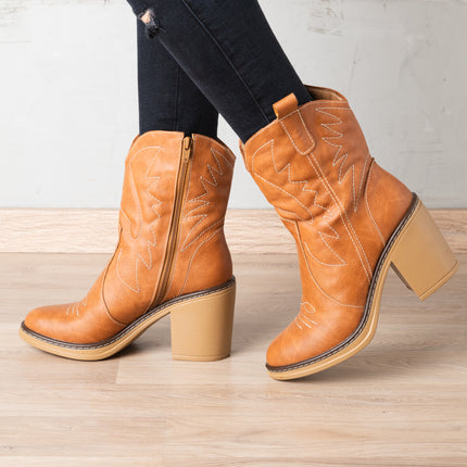 Botas Mujer Vaqueras - Camel