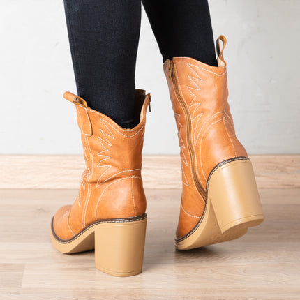 Botas Mujer Vaqueras - Camel