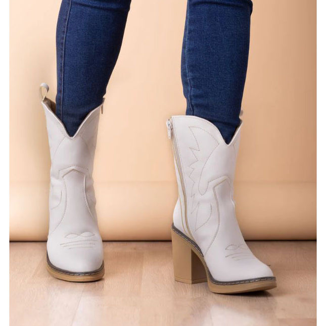 Botas Mujer Vaqueras - Hueso