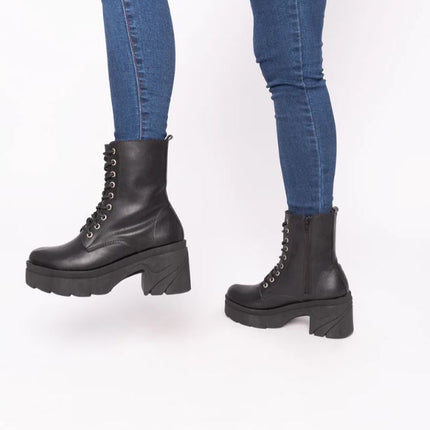 Botas Mujer Villeta  - Negro Cuero