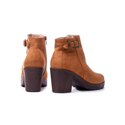 Botines Mujer Haskovo - Camel Gamuza