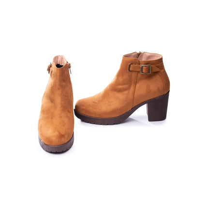 Botines Mujer Haskovo - Camel Gamuza