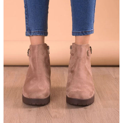 Botines Mujer Haskovo - Topo Gamuza