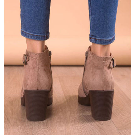 Botines Mujer Haskovo - Topo Gamuza