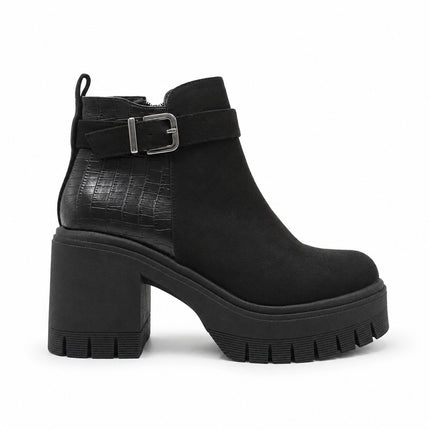 Botines Mujer Kaliro - Negro Gamuza