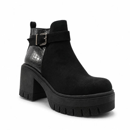 Botines Mujer Kaliro - Negro Gamuza