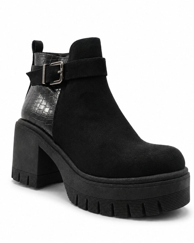 Botines Mujer Kaliro - Negro Gamuza