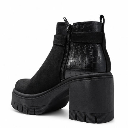 Botines Mujer Kaliro - Negro Gamuza