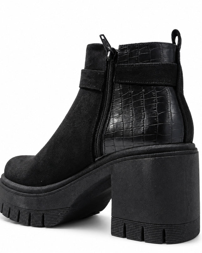 Botines Mujer Kaliro - Negro Gamuza