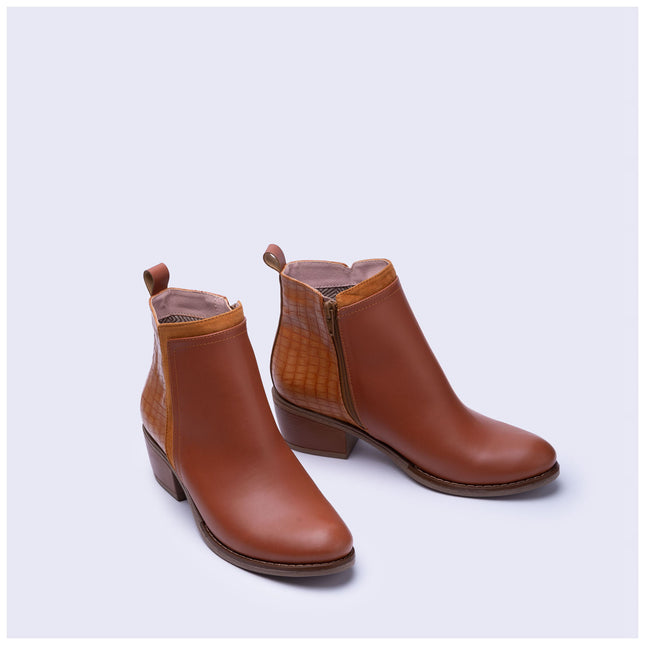 Botines Mujer Nesebar - Camel Serpiente