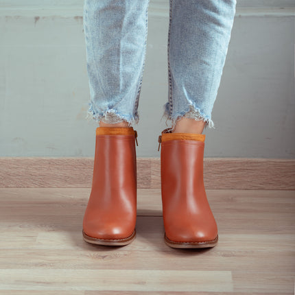 Botines Mujer Nesebar - Camel Serpiente