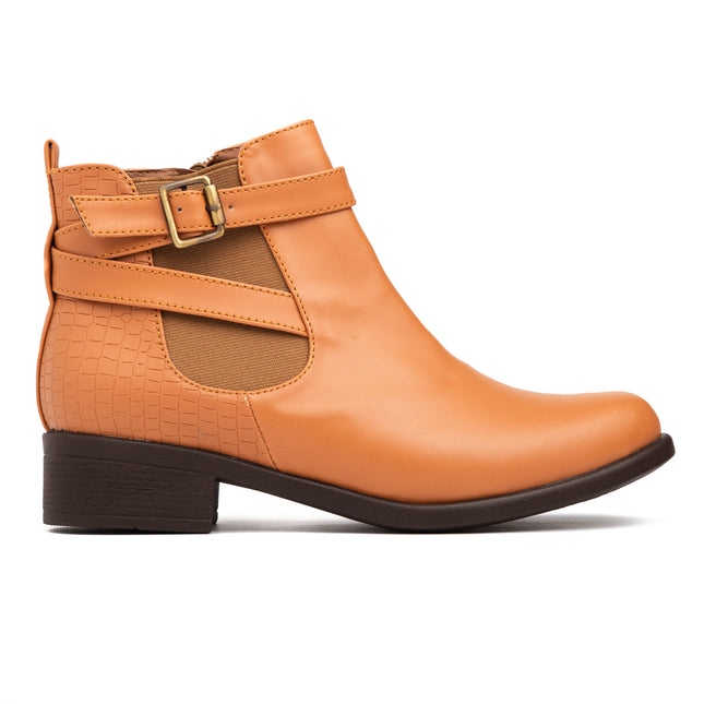 Botines Mujer Silven - Camel Serpiente