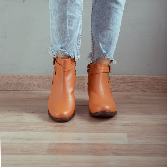 Botines Mujer Silven - Camel Serpiente