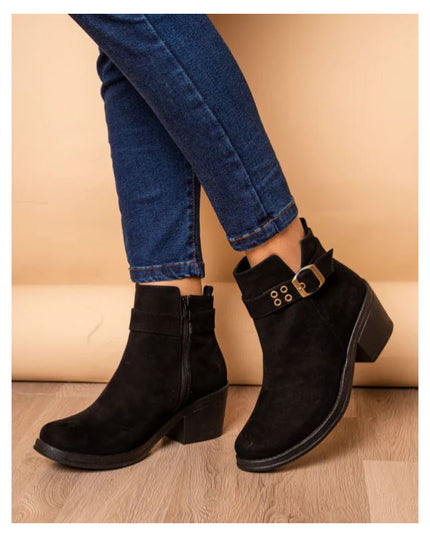Botin Tanta - Negro Gamuza