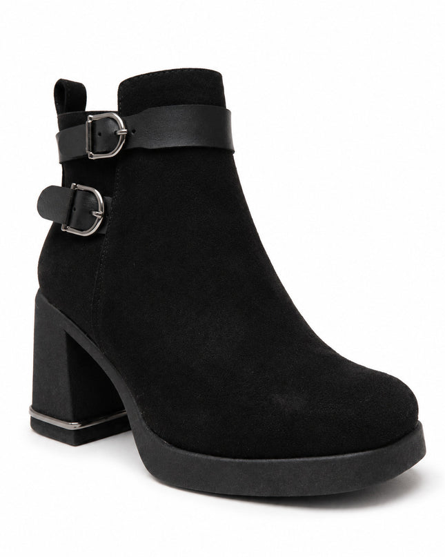 Botines Mujer Yamy - Negro Gamuza