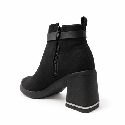 Botines Mujer Yamy - Negro Gamuza