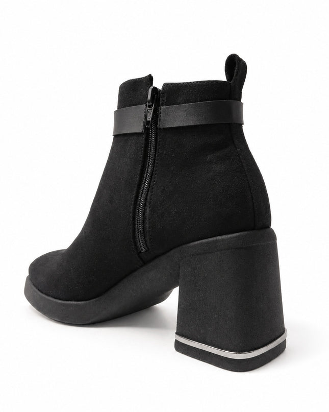 Botines Mujer Yamy - Negro Gamuza