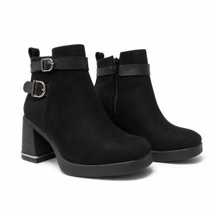 Botines Mujer Yamy - Negro Gamuza