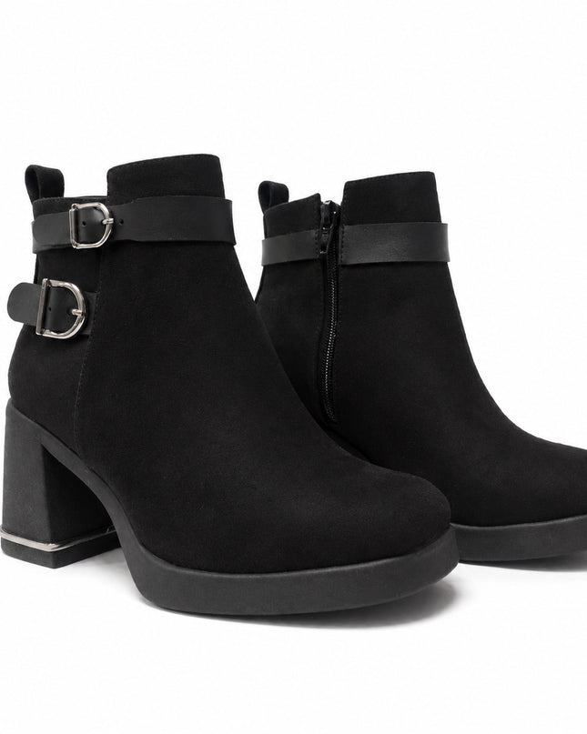 Botines Mujer Yamy - Negro Gamuza