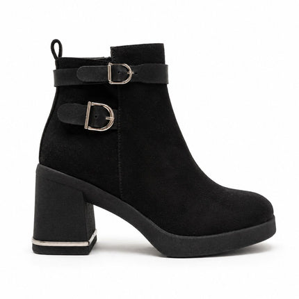 Botines Mujer Yamy - Negro Gamuza
