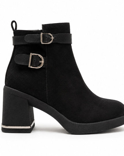 Botines Mujer Yamy - Negro Gamuza