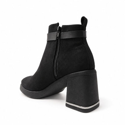 Botines Mujer Yamy - Negro Gamuza