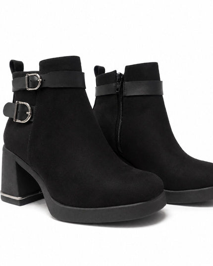 Botines Mujer Yamy - Negro Gamuza