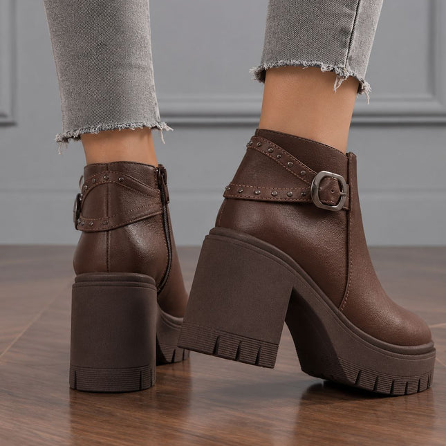 Botines Mujer Makazi - Marron Claro