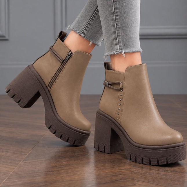 Botines Mujer Nuvia - Marron Claro