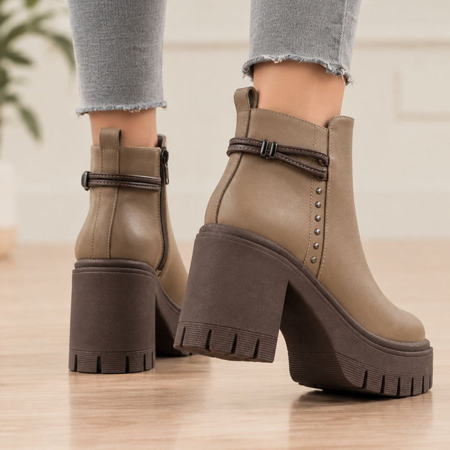 Botines Mujer Nuvia - Marron Claro