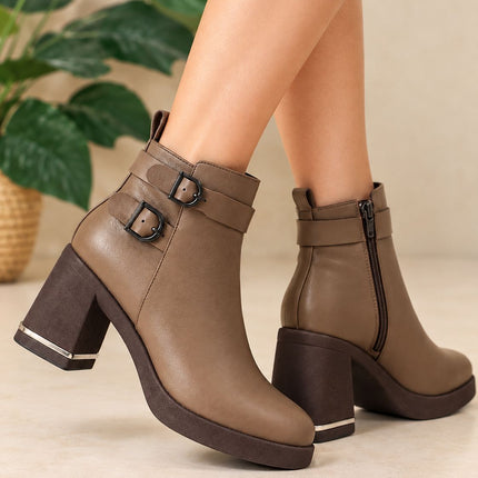Botines Mujer Yamy - Marron Claro