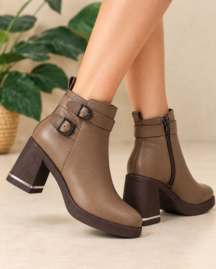 Botines Mujer Yamy - Marron Claro