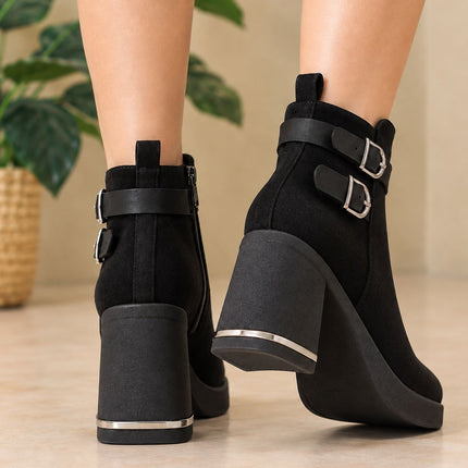 Botines Mujer Yamy - Negro Gamuza