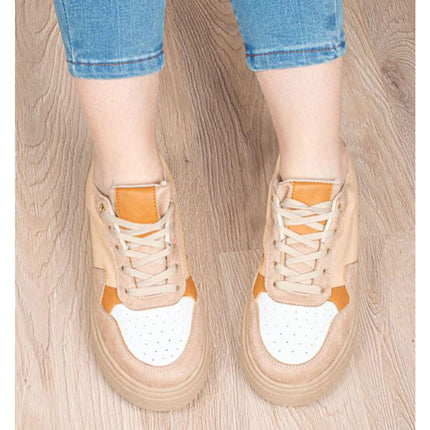 Zapatillas Urbanas Mujer Cancun - Beige Blanco