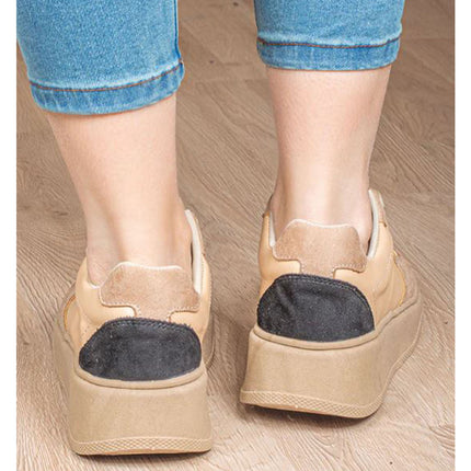 Zapatillas Urbanas Mujer Cancun - Beige Blanco