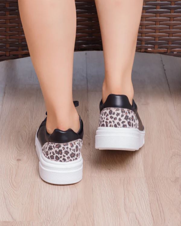 Zapatilla Cartagena - Negro Print Plateado