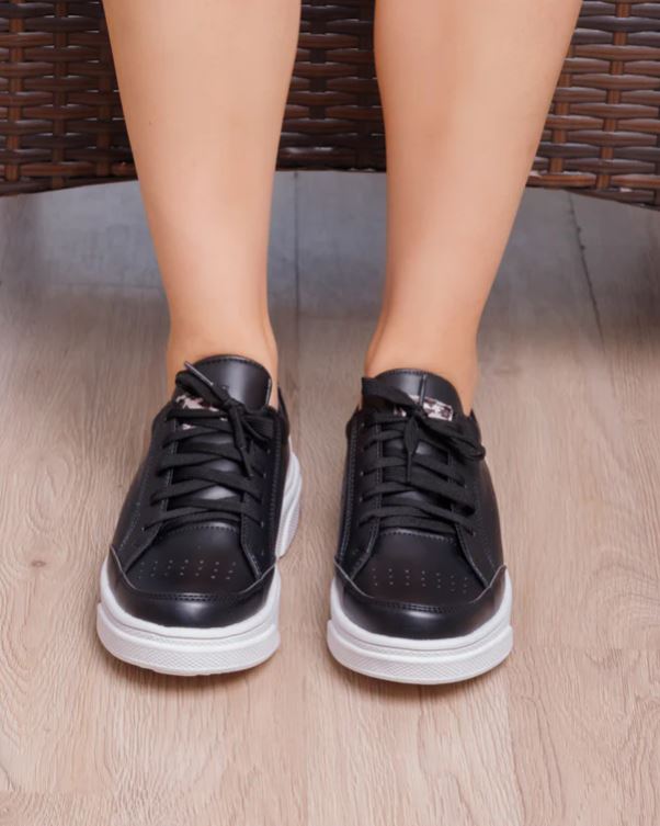 Zapatilla Cartagena - Negro Print Plateado