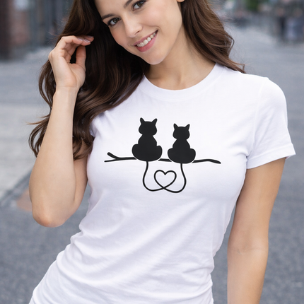 Polo Mujer - Gatos Enamorados