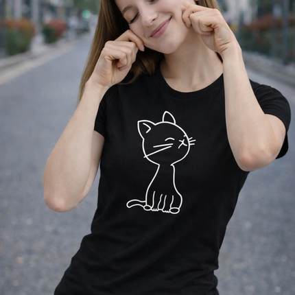 Polo Mujer - Gato enojado