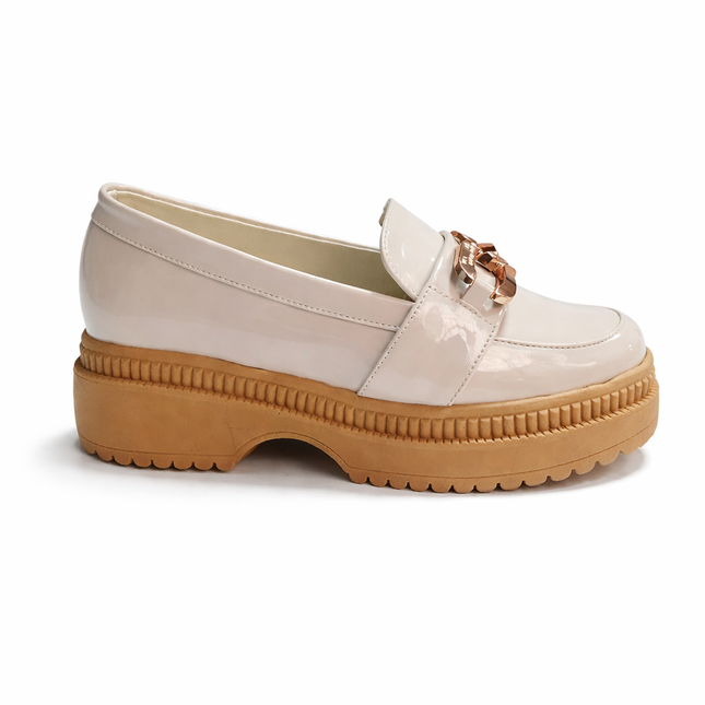 Mocasines Mujer Steelex - Hueso Charol 2
