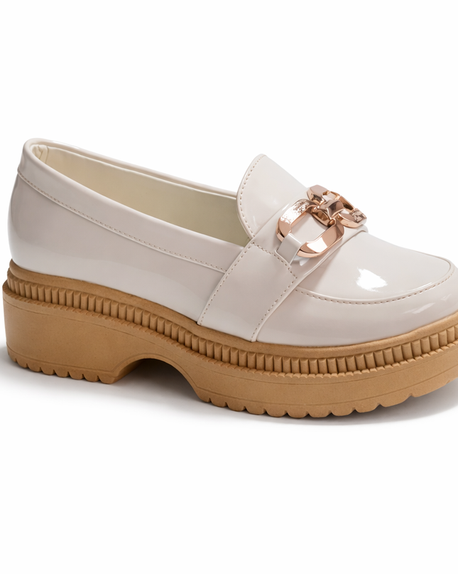 Mocasines Mujer Steelex - Hueso Charol 2