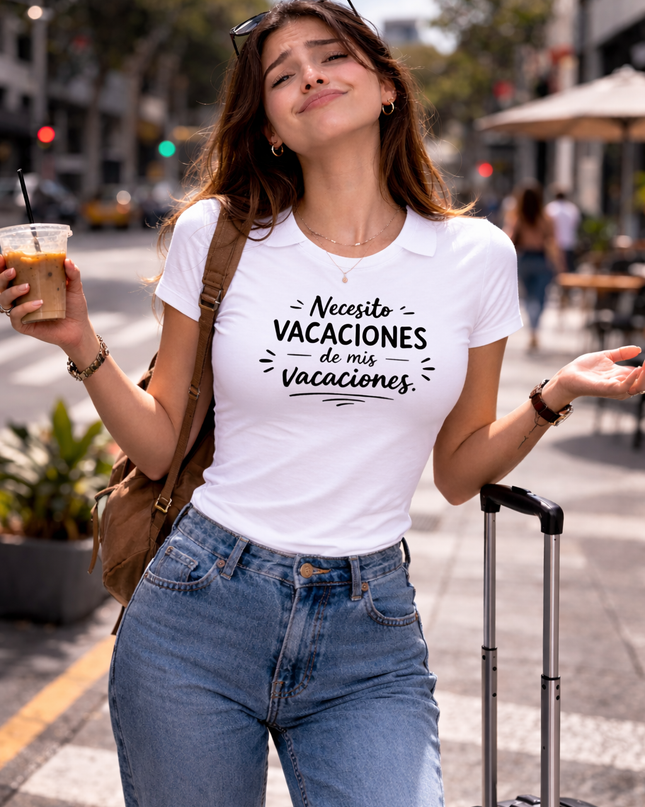 Polo Mujer - Necesito vacaciones
