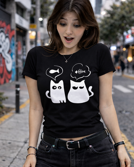 Polo Mujer - Gato y pescado