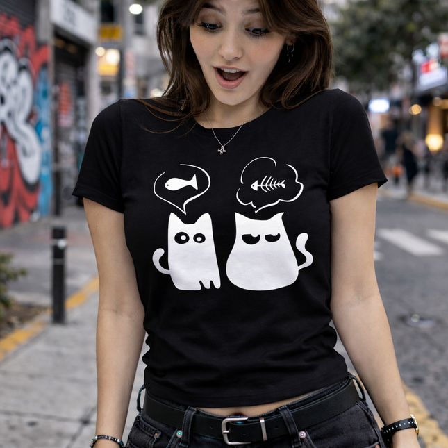 Polo Mujer - Gato y pescado