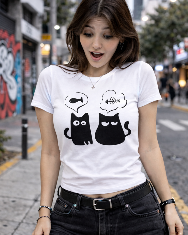 Polo Mujer - Gato y pescado