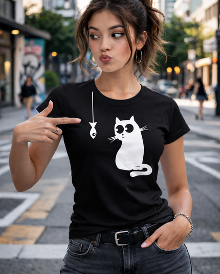 Polo Mujer - Gato y pescado
